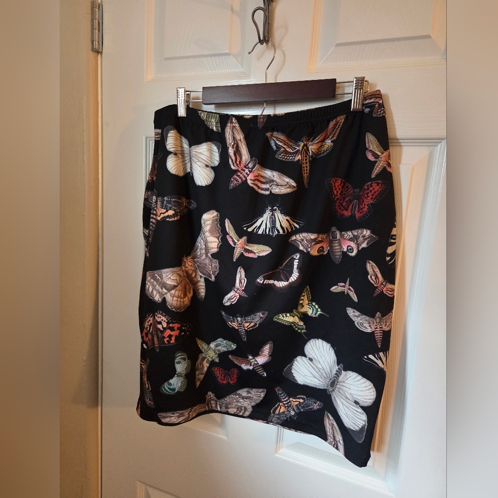 Gloomth Moth Print Black Skirt